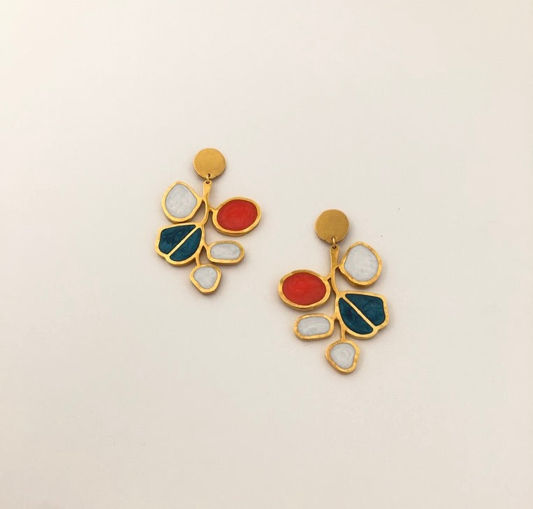 Colorful Dangling Flower Earrings