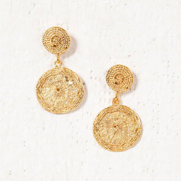 Earrings Embroidery Circle Small